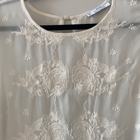 Cream detailed long sleeve top. - Picture 2 of 2